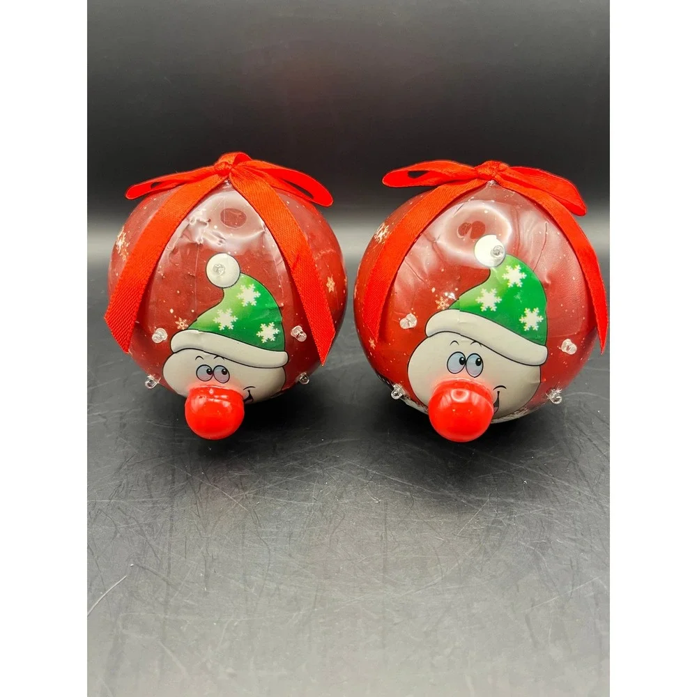 Vintage Light‎ Up Christmas Ornaments, Santa, Reindeer, Holiday Decor, Lot of 8